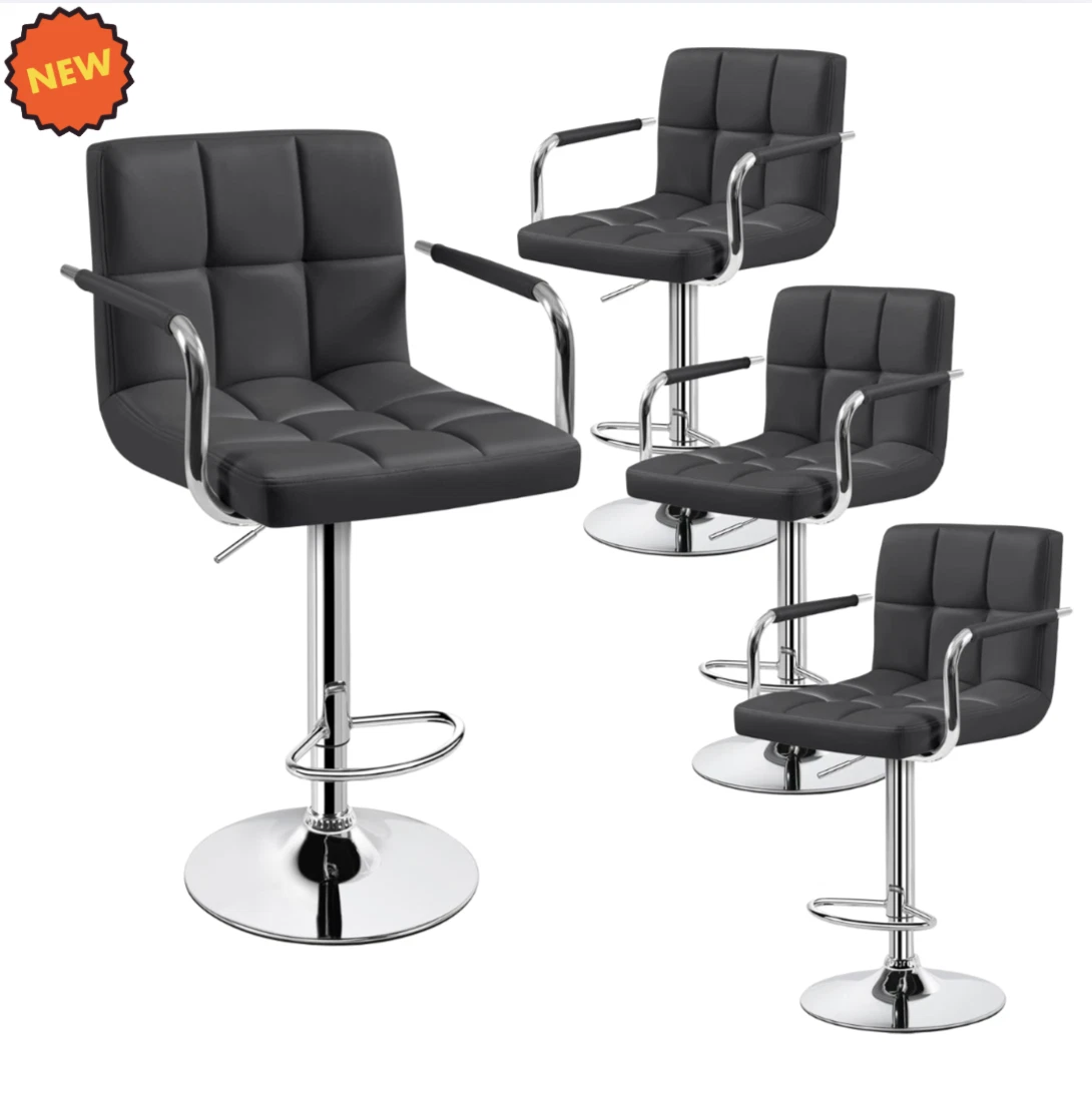 Taburetes De Bar Bancos Para Barra De Cocina Sillas Gris Barstools Set of 4 NEW