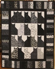 Handmade Classic Black White Kitty Cat Quilt Throw CAT RESCUE