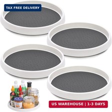 Lazy Susan Turntable, Set of 4, 10 Inch Non-Skid Lazy Susan Organizer for Cabine