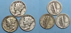 SILVER! SILVER! SILVER! 1936 41 42 MERCURY DIMES LOT 3 #MX3-85