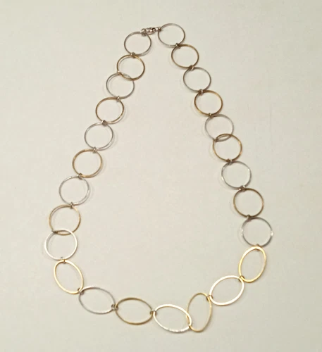 VETEMENTS Collana maglia cerchio ovale aperta cerchi argento oro