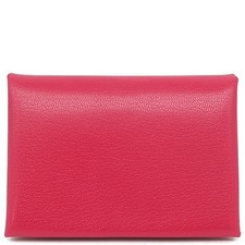 Hermes Card Case Calvi Duo Chevre Pink Fragment 297322