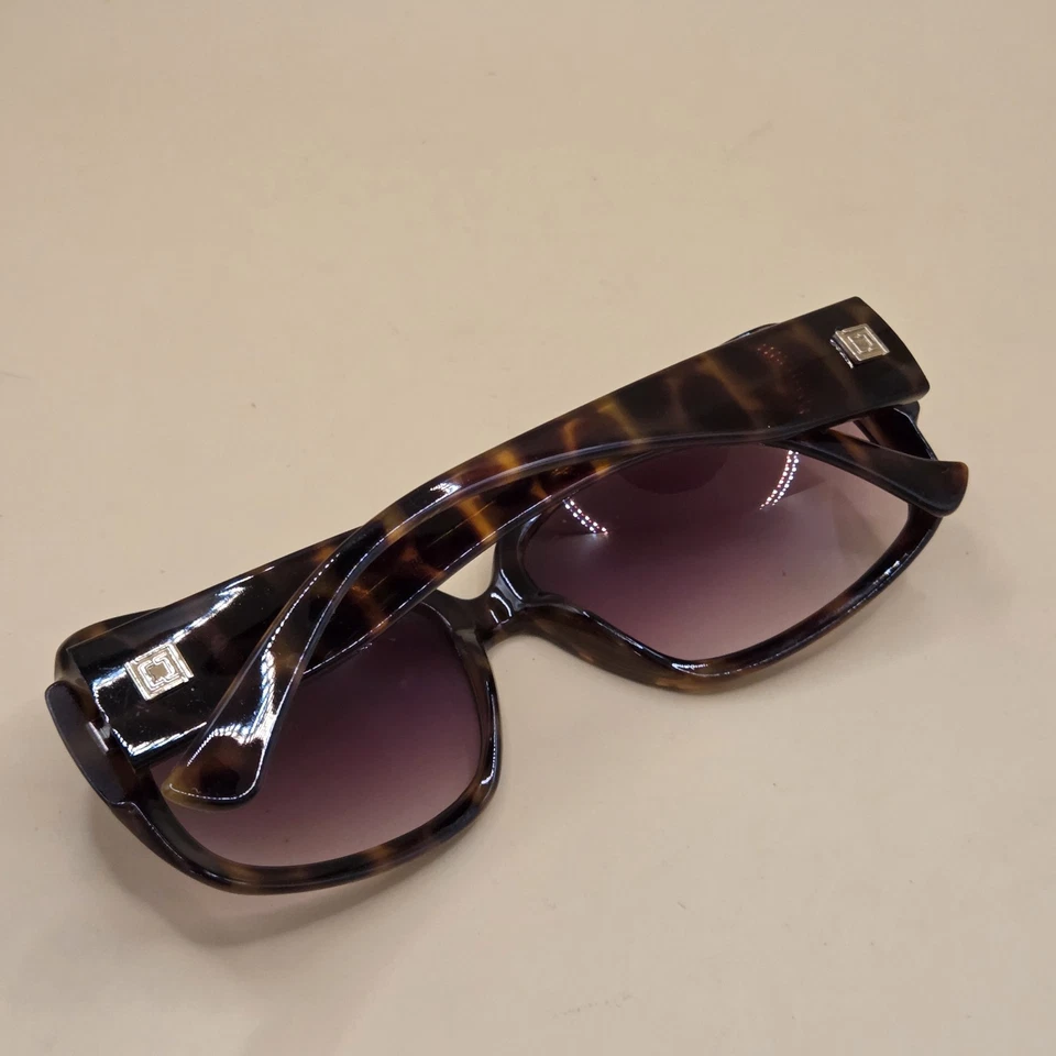 Gafas de sol vintage Liz Claiborne ovaladas púrpuras lentes doradas tortuga marrón fin de semana  Foto 3 de 4