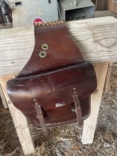 Sacoches de selle en cuir pour équitation Made In USA marron vintage