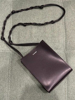 Jil Sander Tangle leather black crossbody small bag