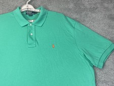 Polo Ralph Lauren Polo Shirt Mens XL Green Orange Pony Logo Short Sleeve Cotton