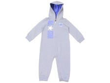 Converse Infant Boy's Hooded Infant Bodysuit Coverall Zip Front Grey Sz. 24M
