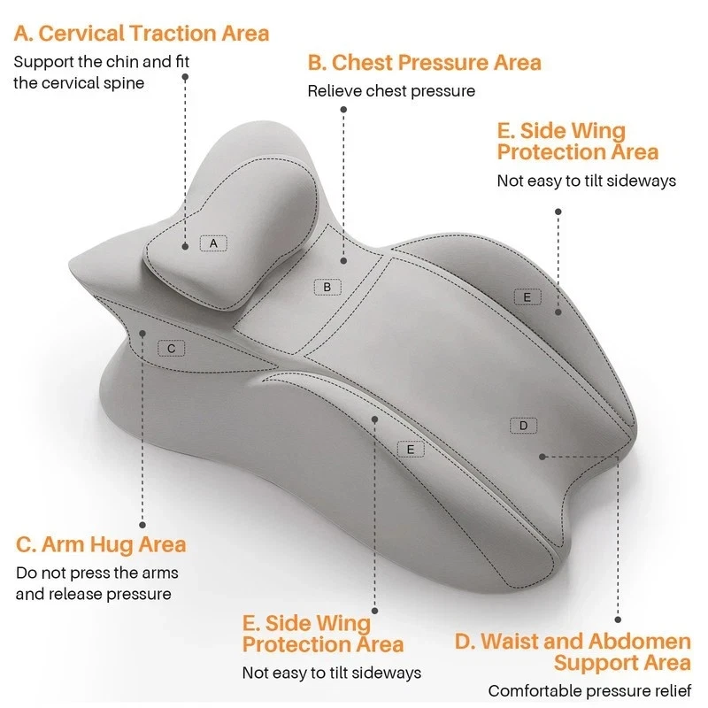 Memory Foam Wedge Pillow for Adults Multi-Position Support Bed Pillow Sitting Up - Image 4 of 4