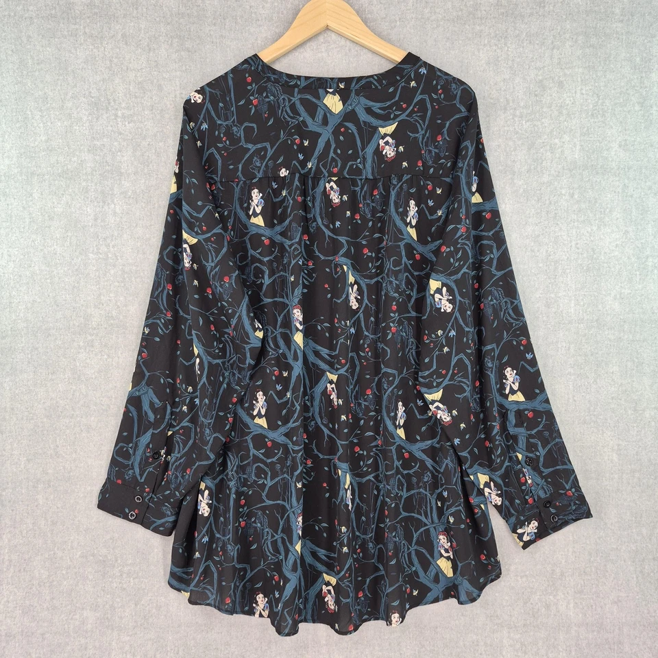 Camisa Princesa Disney Mujer 3X Negra Estampado Blancanieves Manga Larga Túnica Cuello en V Foto 2 de 4