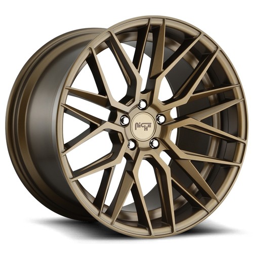 (Set of 4) Staggered-Niche M191 Gamma 20x9,20x10.5 5x112 38mm Bronze Wheels Rims - Picture 2 of 11