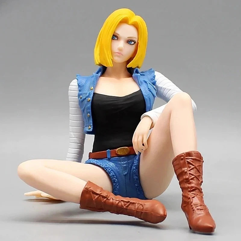 Android 18 Sexy C18 C-18 Dragon Ball Figurine Assise Anime Modèle Adulte Assise