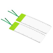 2pcs Bookmark Magnifier with Ruler 3X Magnifying Sheet Page Magnifier Lens Green