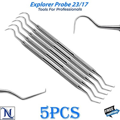 Double Ended Dental Explorer 23/17 Periodontal Probe Stainless Steel Examination