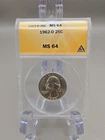 1962-D Washington 25c Quarter - ANACS MS 64