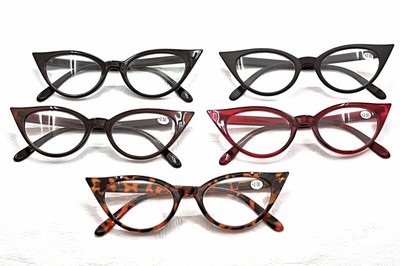 MT57 1950,60er Cat Eye Vintage Fashion Lesebrille 8 Gläser Power +1 bis +2,75