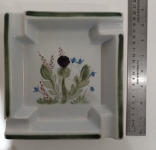 Buchan Portobello Thistleware Square Ashtray Finest Stoneware Scotland Vintage