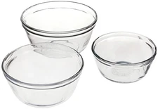 Anchor Hocking Anchor 3-Piece Glass Mixing Bowl Set, Clear