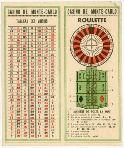 1920s Casino De Monte-Carlo Roulette Instruction Folder #KS