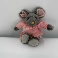 A & A Plush Baby Mouse with Pink Outfit Stuffed Animal 9" Vintage Pink Ears