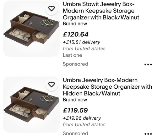 -35% Umbra Storage/Jewellery Box, Stowit Sung Wook Park, Dark Brown USED £75 RRP - Picture 7 of 21