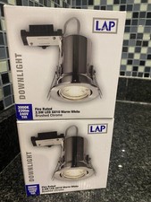 Diall Tilting Fire Rated Brushed Chrome Effect Downlight - Pack of   2 Lights 