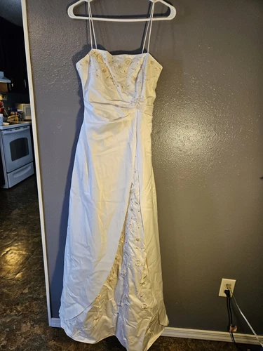 OFF WHITE Abito vintage Niki di Niki Livas taglia 8 bianco sporco abito da ballo matrimonio