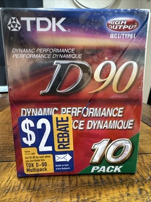 TDK D90 Type I Cassette Tape 10pcs Pack New Sealed Made JAPAN Bonus 1pc SD90 2