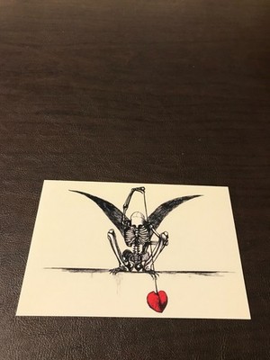 UNPOSTED  ART 4 X 6 POSTCARD - MR. BONES AND THE HEART