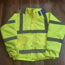 Portwest Yellow Hi-vis Jacket Protective Gear Large Workwear Builder Roadworks 