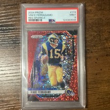 Vince Ferragamo PSA 9 2024 Panini Prizm Red Sparkle #174 RAMS