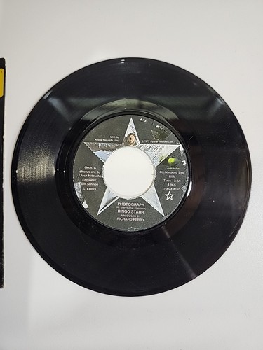 Ringo Starr 45 RPM Photograph Down And Out 7" 1973 Excellent Condition