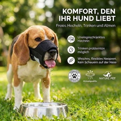 Nature Pet Soft Maulkorb für Hunde / Maulschlaufe aus Neopren für Bus & Bahn