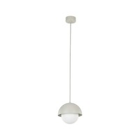 HäNgelampe Metall Glas Ø 17 Cm Beige Weiß G9 Kugel Schirm Pendelleuchte