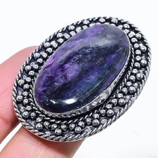 Russian Charoite Gemstone Handmade 925 Sterling Silver Jewelry Ring Size 8 D207