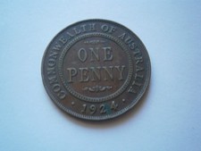 1924 Australia One Penny Coin | King George V - Free Postage!!