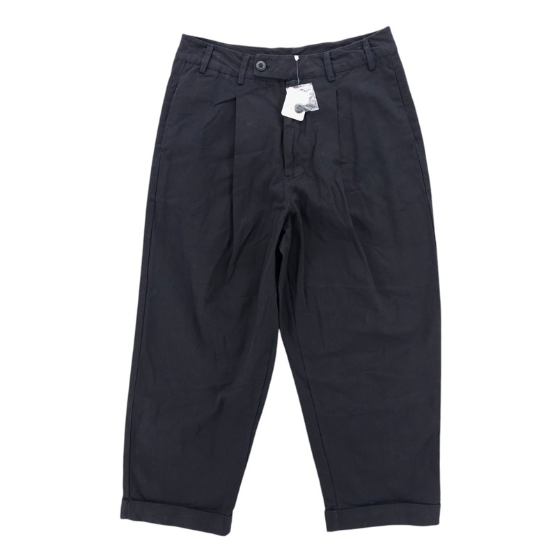 NWT FREE PEOPLE Needed Breaking Trousers Black Pleated Cuffed High Waist Size 4