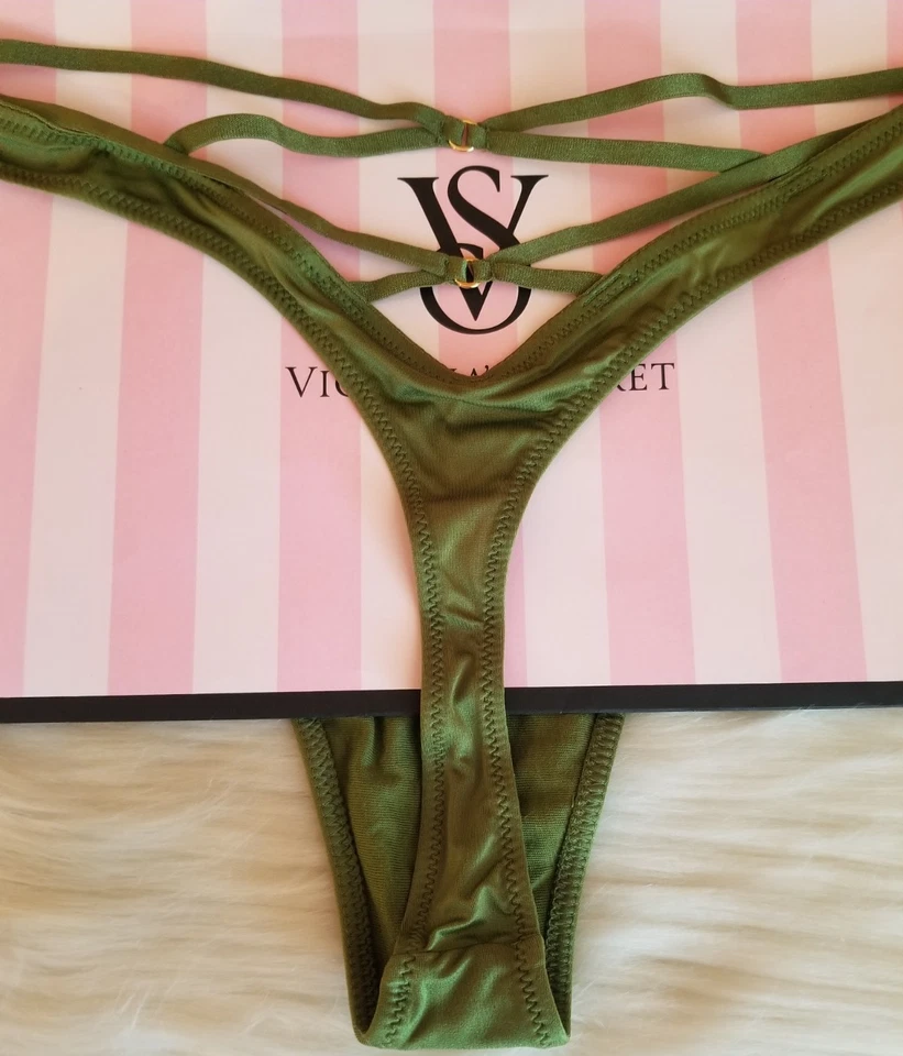 VICTORIA'S SECRET ENTRECRUZADO PIERNA ALTA TANGA PANTY MEDIO PERFECTO VERDE PERA NUEVO CON ETIQUETAS Foto 2 de 4