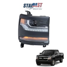 For Chevy Silverado 1500 2016-2018 Black Headlight HID/Xenon DRL Passenger Side