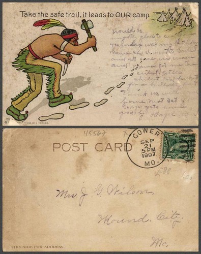VINTAGE POSTCARD TOPIC: Indians - 第 1/1 張圖片