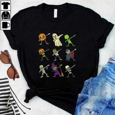 Kids Dab Pumpkin Skeleton Ghost Alien Zombie Halloween Boys Kids T Shirt