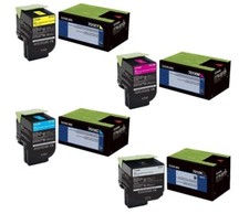 GENUINE LEXMARK 701X 70C1XK0 70C1XC0 70C1XY0 70C1XM0 Extra HY FULL TONER SET
