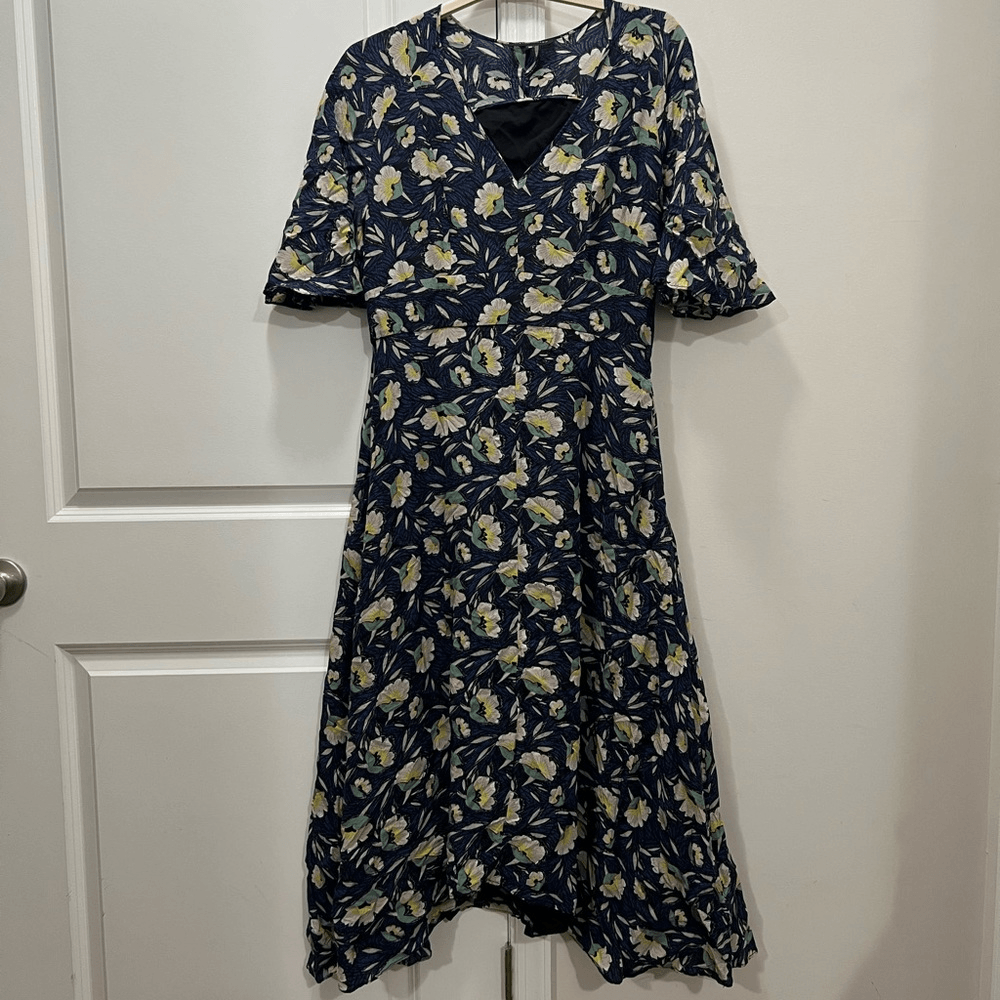 Slate & Willow Blue Painted Floral Maxi Dress Size 10 US $379 | eBay
