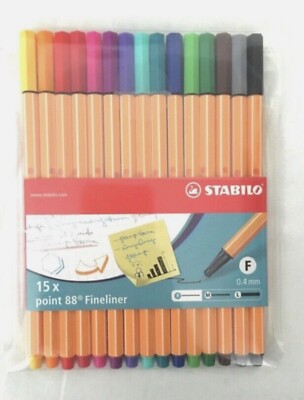 STABILO PEN 88 Fineliner 15 STÜCK 0,4 mm  NEU