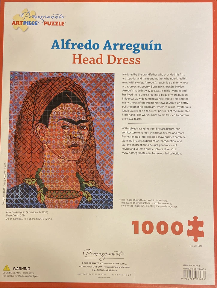 Pomegranate Art Piece 1000 Puzzle Alfredo Arreguin Head Dress Art Rare Indian ++ - Image 3 of 3