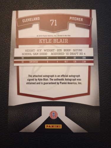 Elite 2010 edición extra Kyle Blair autógrafo Indians/749 - Imagen 2 de 2