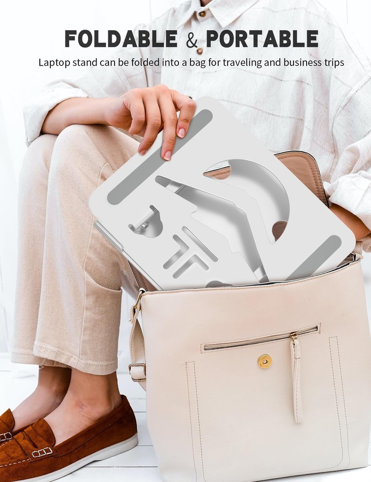 Laptop Stand Adjustable Laptop Holder for Desk, Ergonomic & Foldable