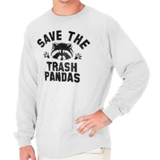 Save The Trash Pandas Adorable Raccoon Gift Long Sleeve Tshirt Tee for Adults
