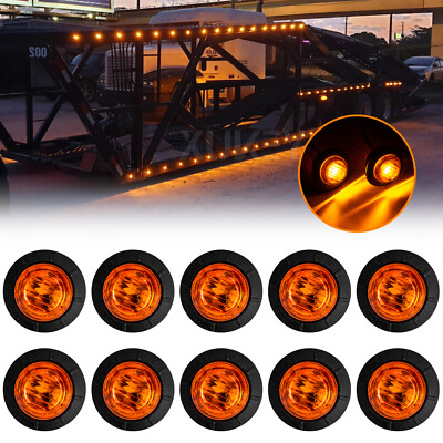 10stk LED 24V 12V Seitenmarkierungsleuchte Begrenzungsleuchten Gelb Anhänger LKW