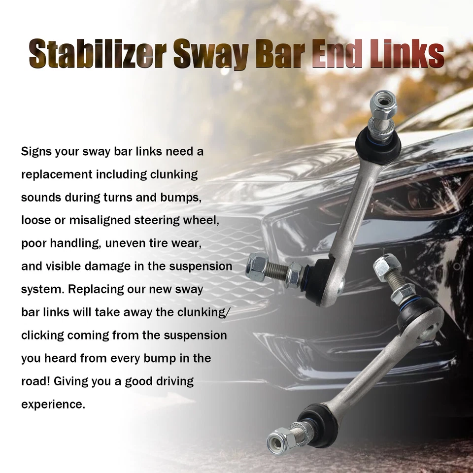 2x Eslabones de extremo de barra estabilizadora trasera para Infiniti G25 G35 G37 M35 Q50 Q60 Foto 2 de 4