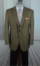Jos A Bank Men's Brown  Gray Dot Wool Sport Coat Blazer 42L 42 Long